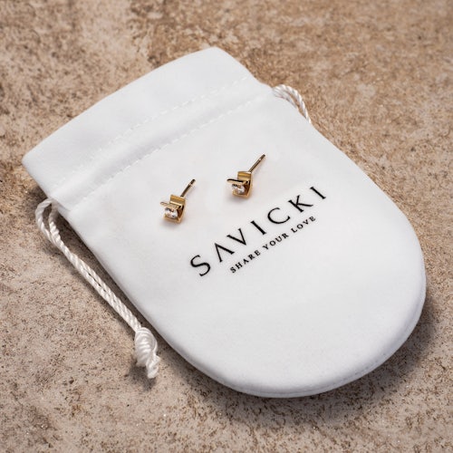 Kolczyki Savicki: złote, cyrkonie